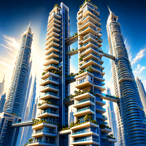 Illustration of Dubai apartment towers